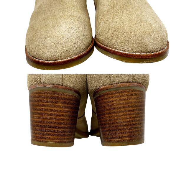 NEW Sperry Top-Sider Marlow Suede Heeled Ankle Boots Tan/Gold Shimmer size 8 M - Picture 9 of 16